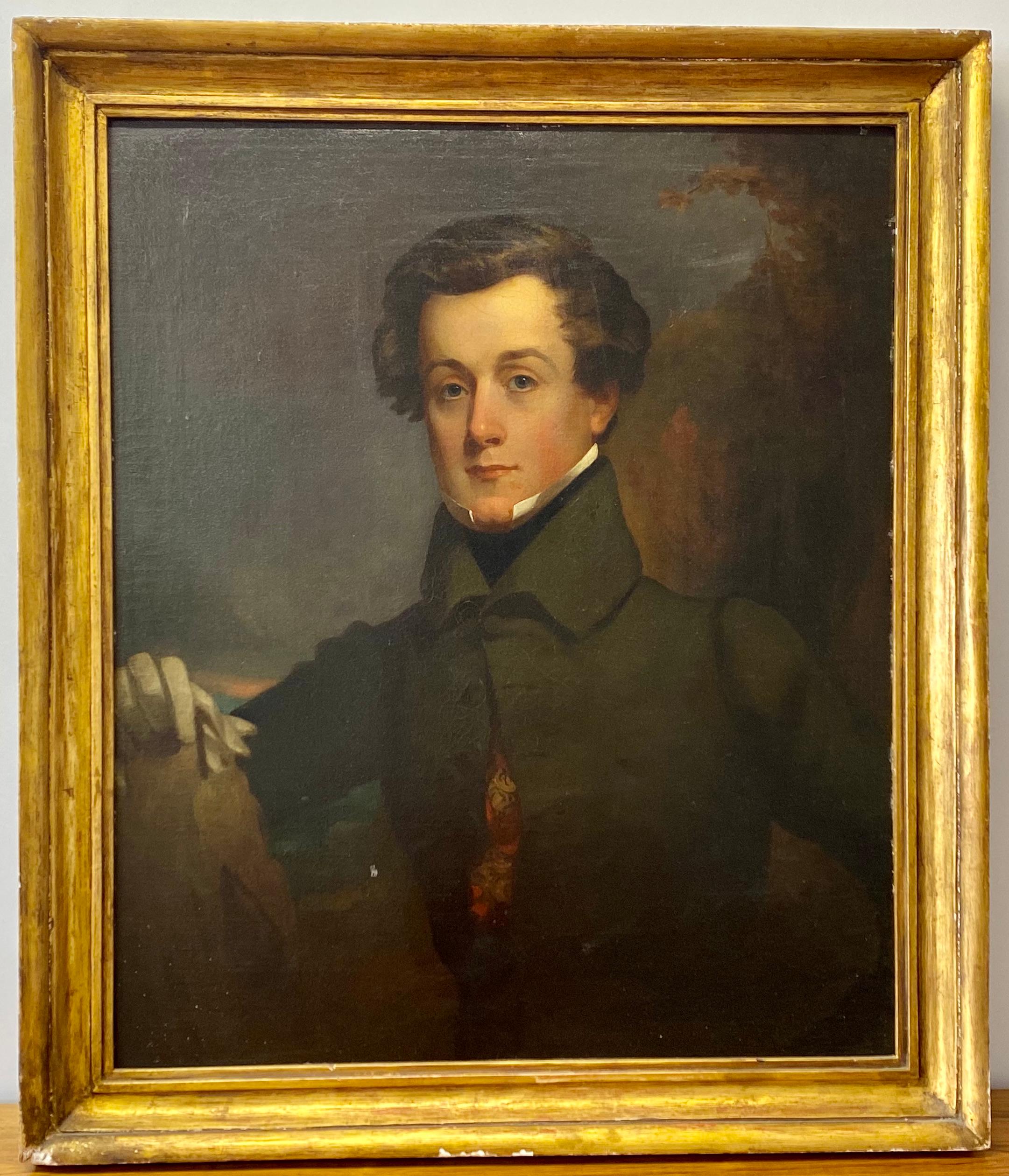Unknown Portrait Painting - Early 19th Century Portrait of a Gentleman 1800-1820