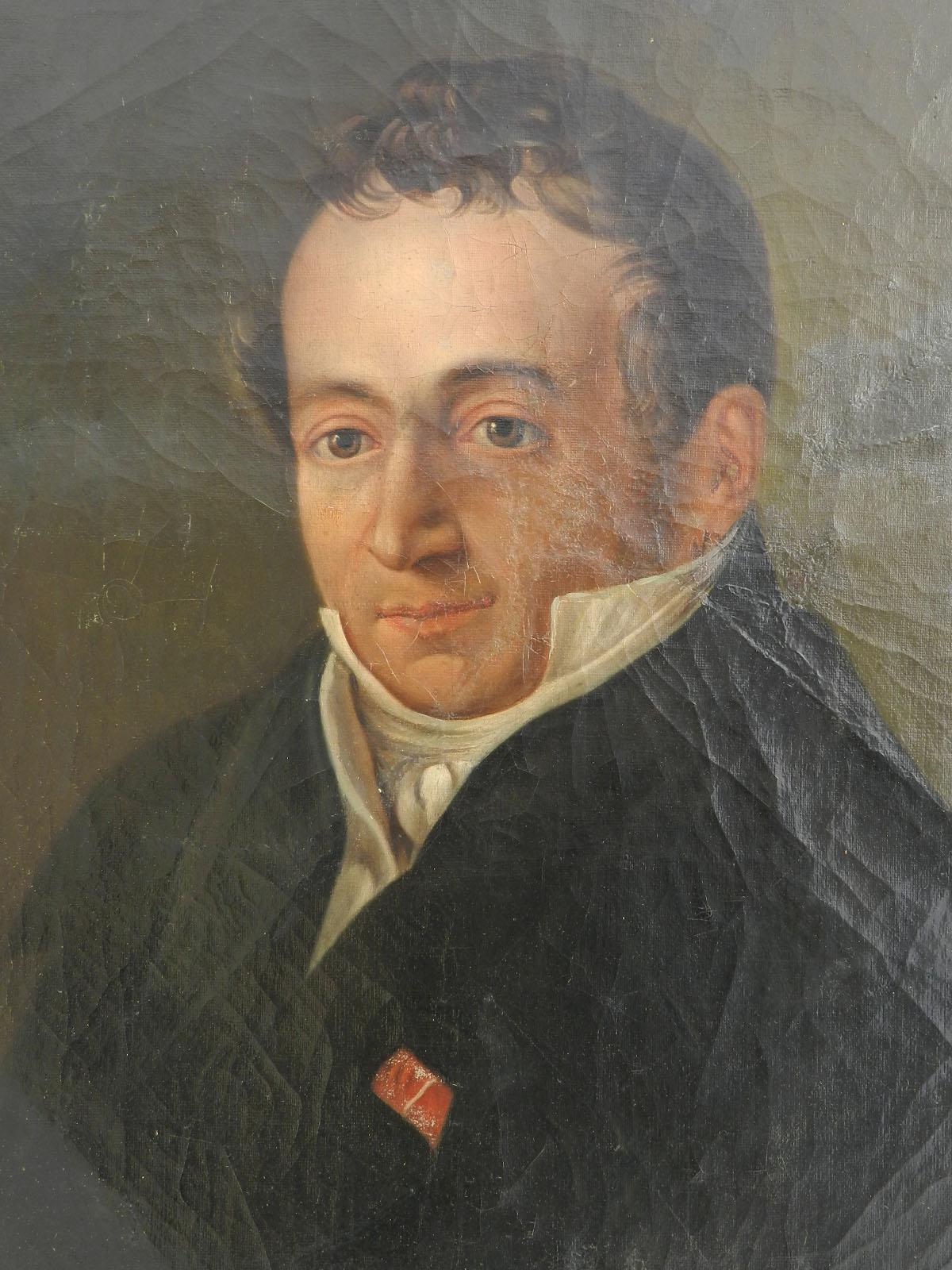 Porträtgemälde eines französischen Gentleman:: Öl auf Leinwand:: frühes 19. Jahrhundert (Realismus), Painting, von Unknown