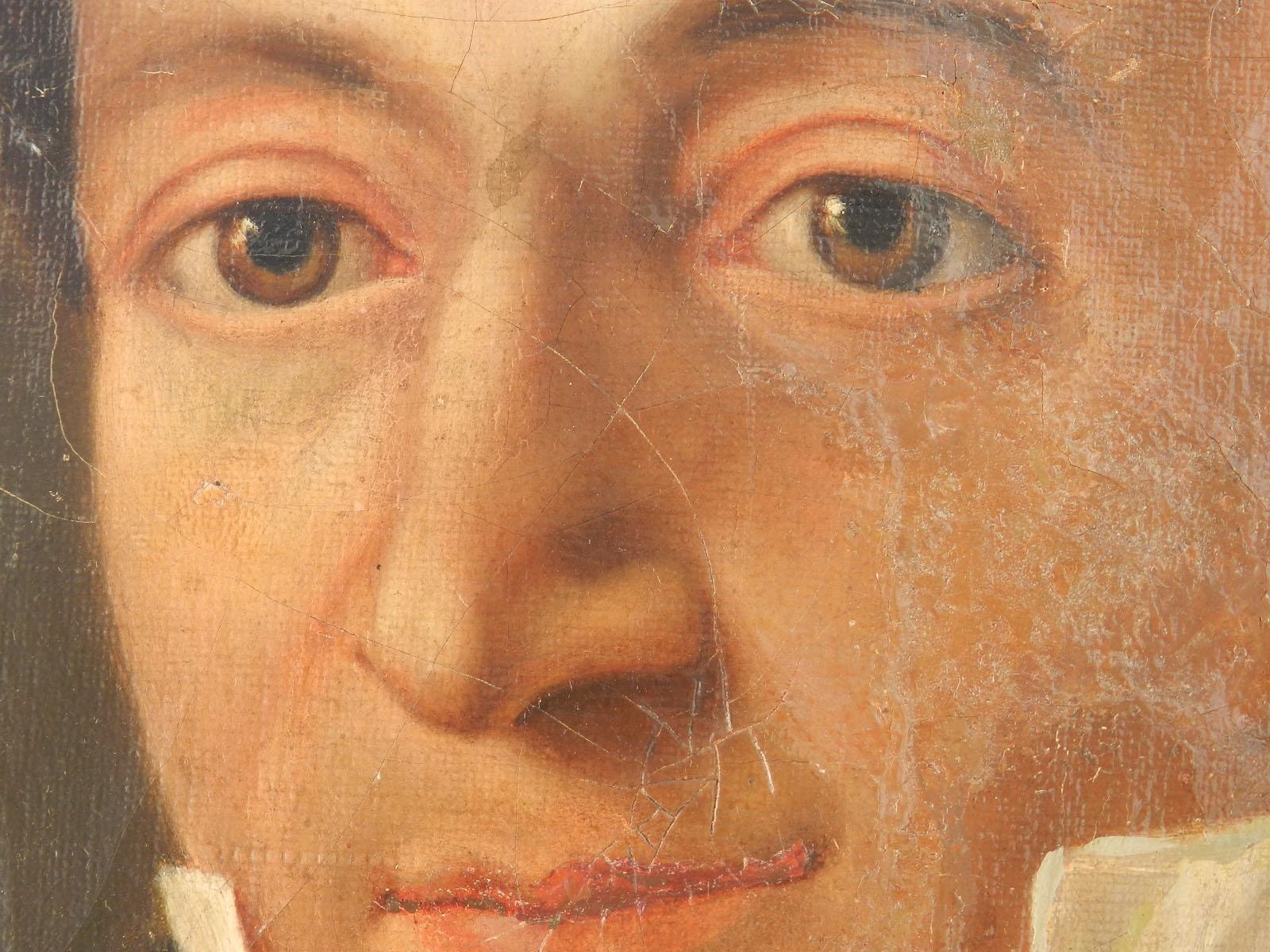 Porträtgemälde eines französischen Gentleman:: Öl auf Leinwand:: frühes 19. Jahrhundert (Braun), Portrait Painting, von Unknown
