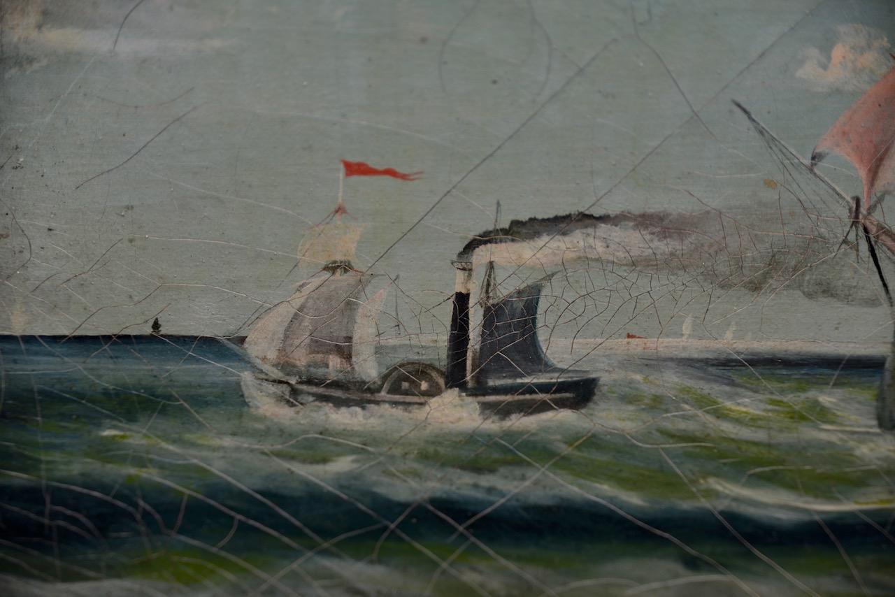 Early 20th Century American Maritime Oil Painting For Sale 2