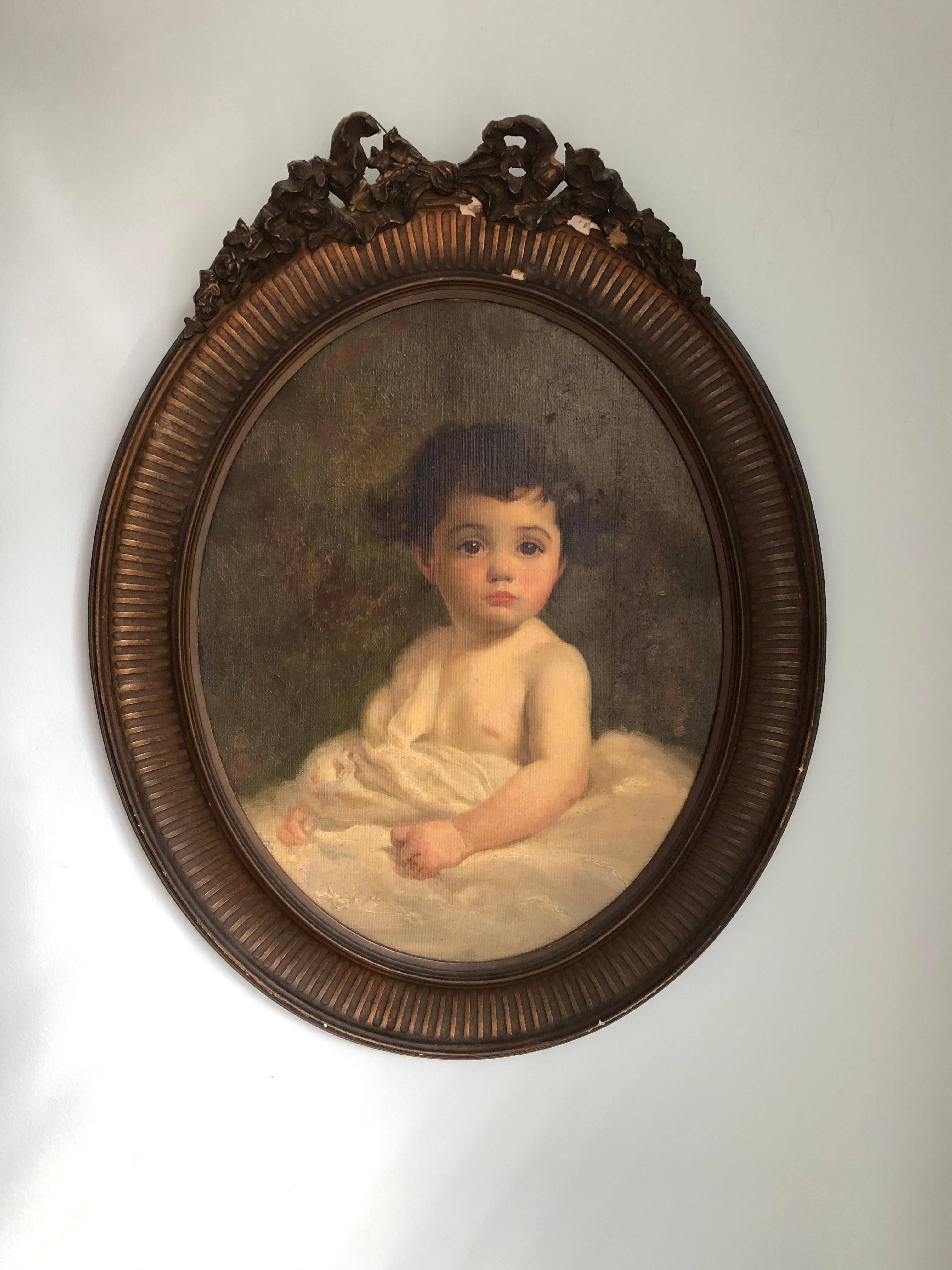 Portrait d'enfant américain du début du XXe siècle - Réalisme Painting par Unknown