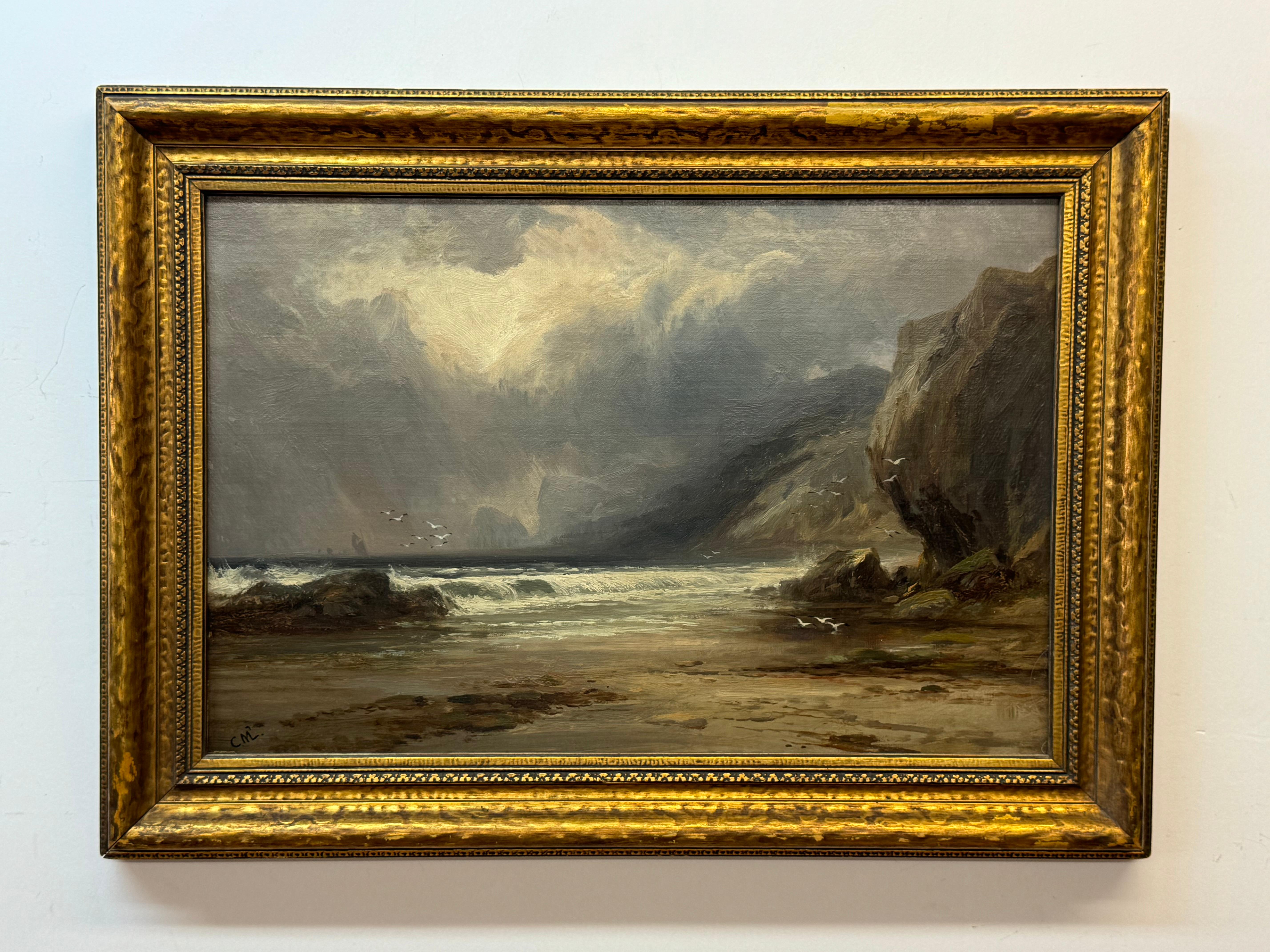 Unknown Landscape Painting - Early 20th century California seascape paintings