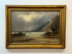 Antique Early 20th century California seascape paintings