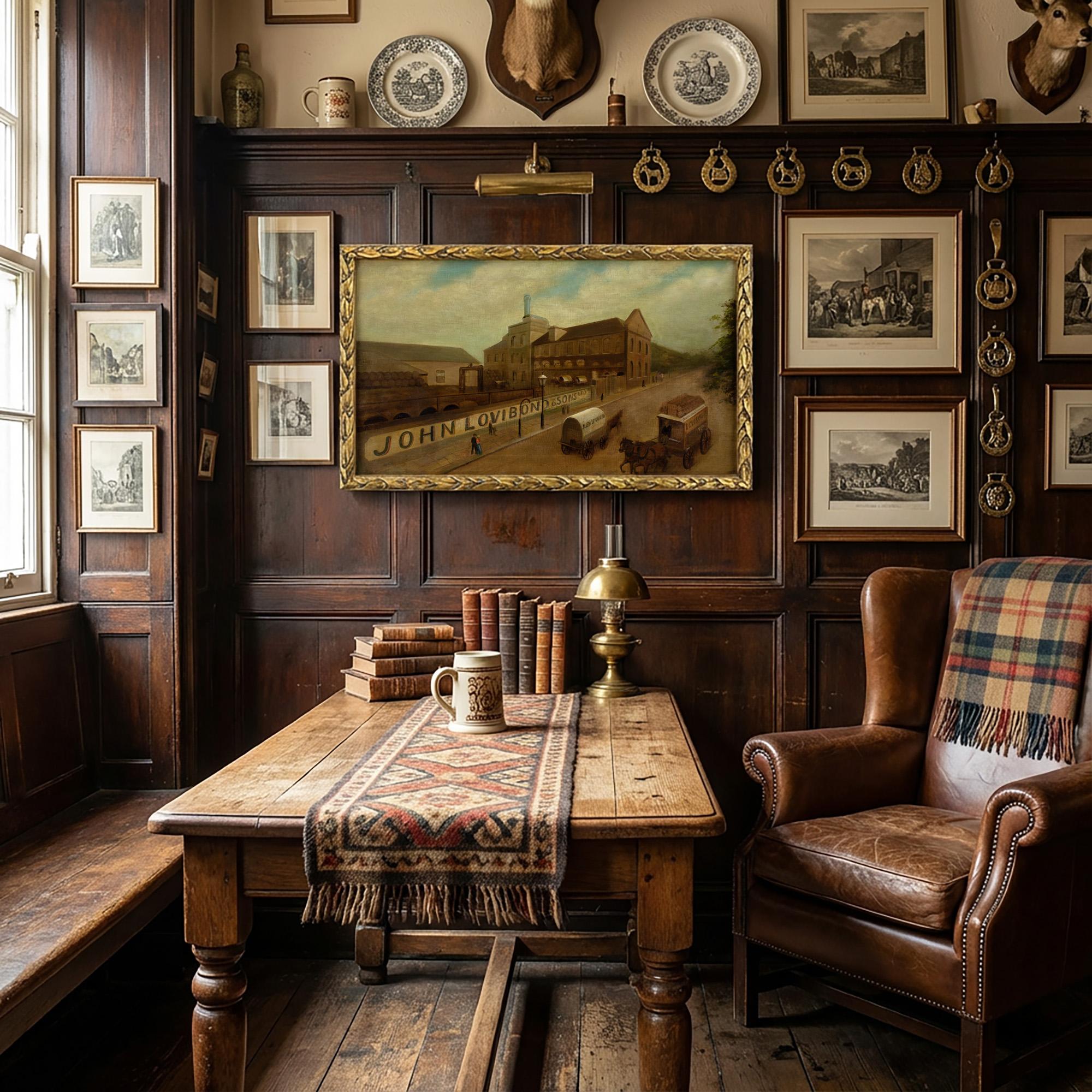 Englische Schule des frühen 20. Jahrhunderts, John Lovibond & Söhne, Cannon Brewery, Fulham – Painting von Unknown