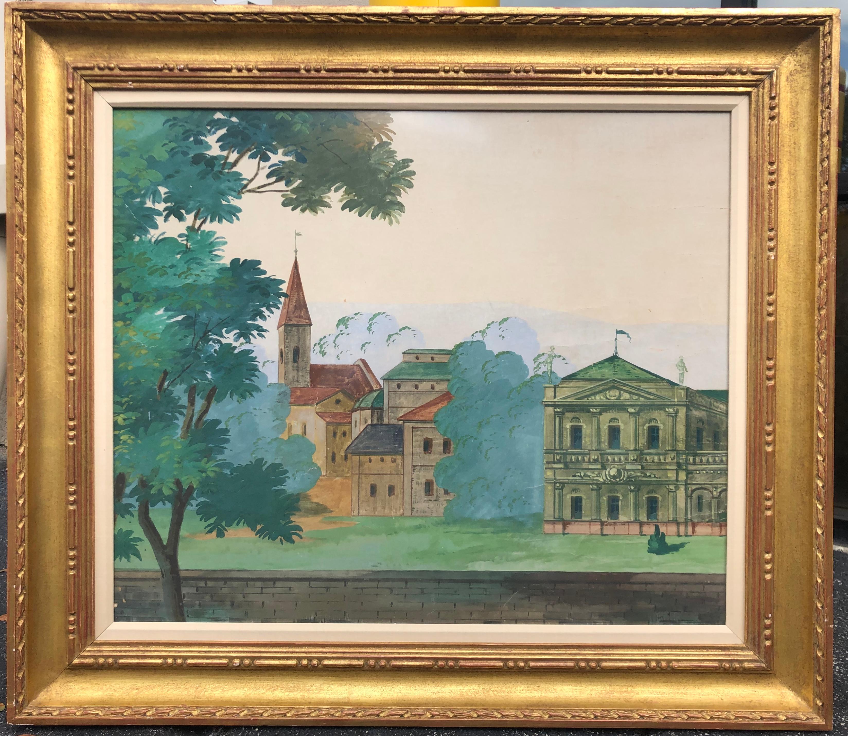 Blick auf die Stadt (Realismus), Painting, von Unknown