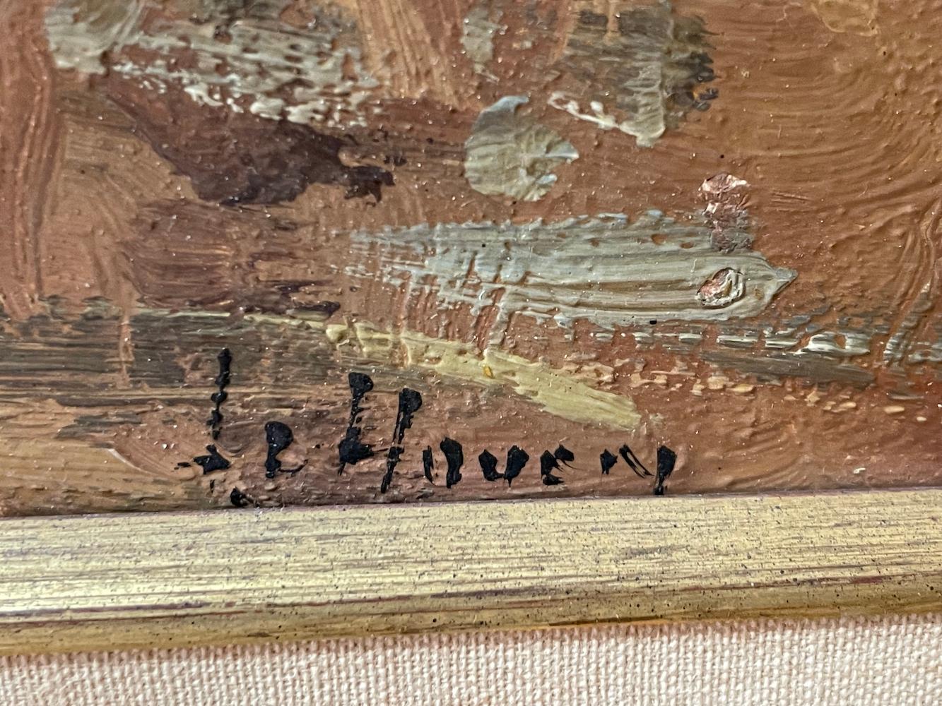 Scène de rue européenne du début du 20e siècle - Impressionnisme Painting par Unknown