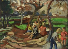 Early 20th Century French Expressionist Landscape Oil Painting