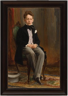 Early 20th-Century German School Portrait Of A Boy, Oil Painting