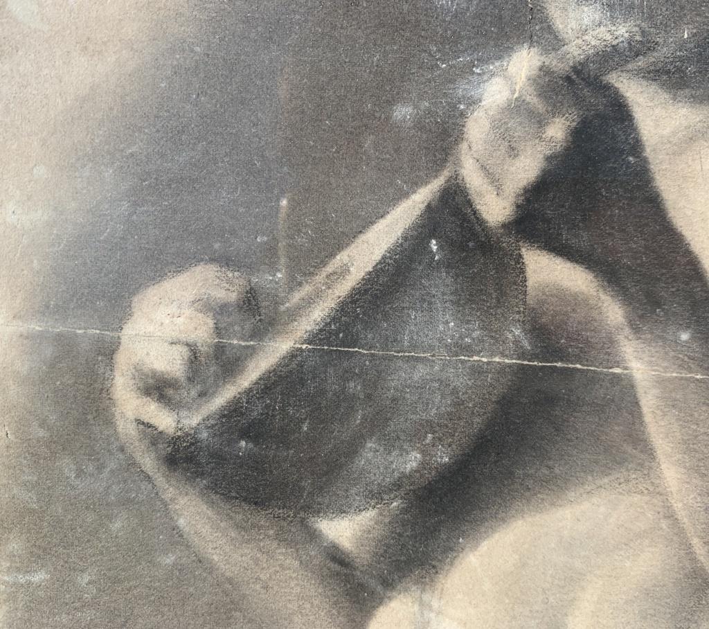 Italian painter (c. 1920) - Academic male nude.

26 x 23 cm without frame, 29 x 26 cm with frame.

Charcoal drawing on paper, in a wooden frame.

Condition report: Paper and drawing in good condition. Central crease mark, with some small abrasions