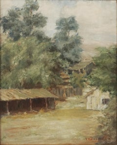Early 20th Century Los Altos, California Landscape "The Old Shed"