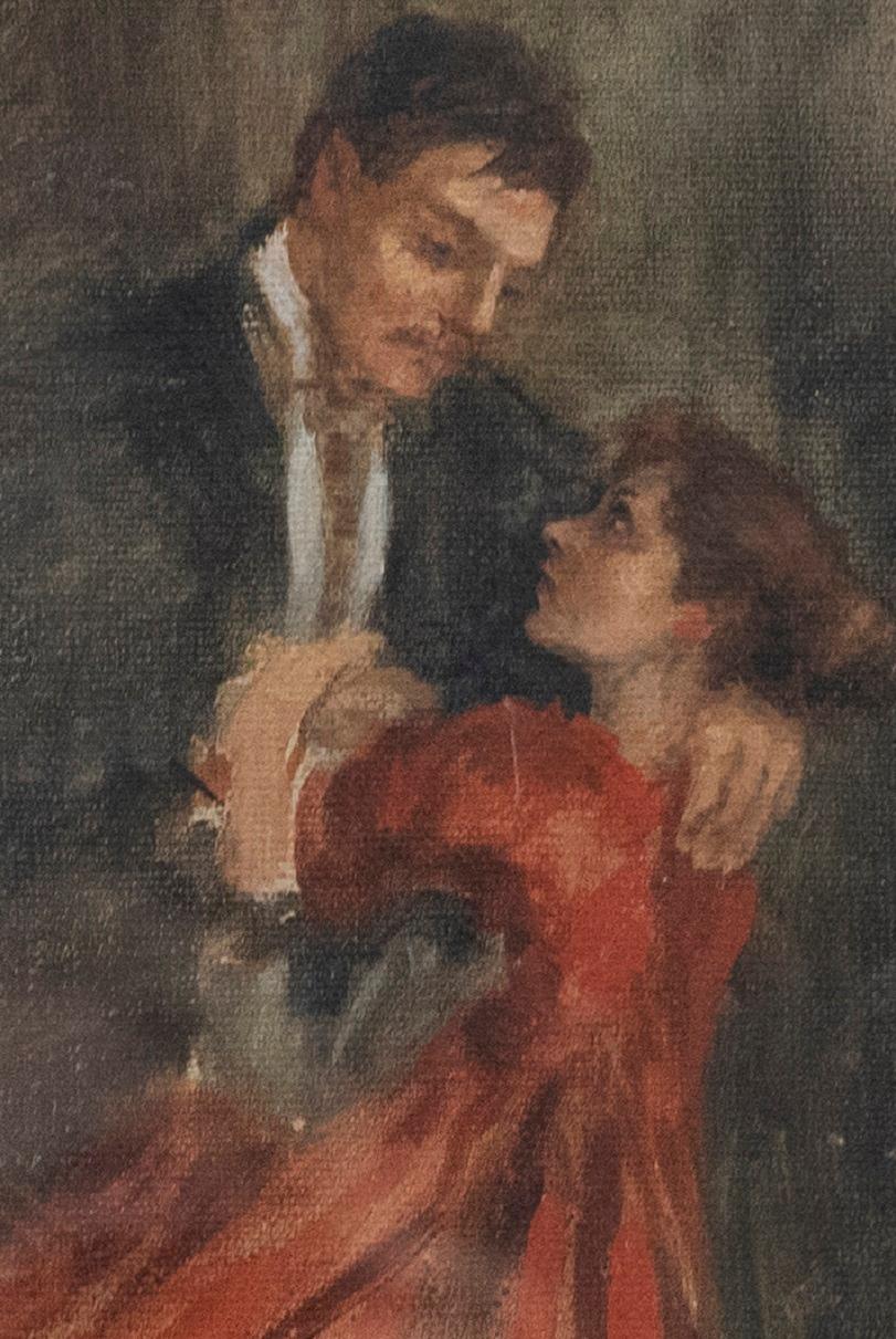 Early 20th Century Oil - An Embrace - Painting by Unknown