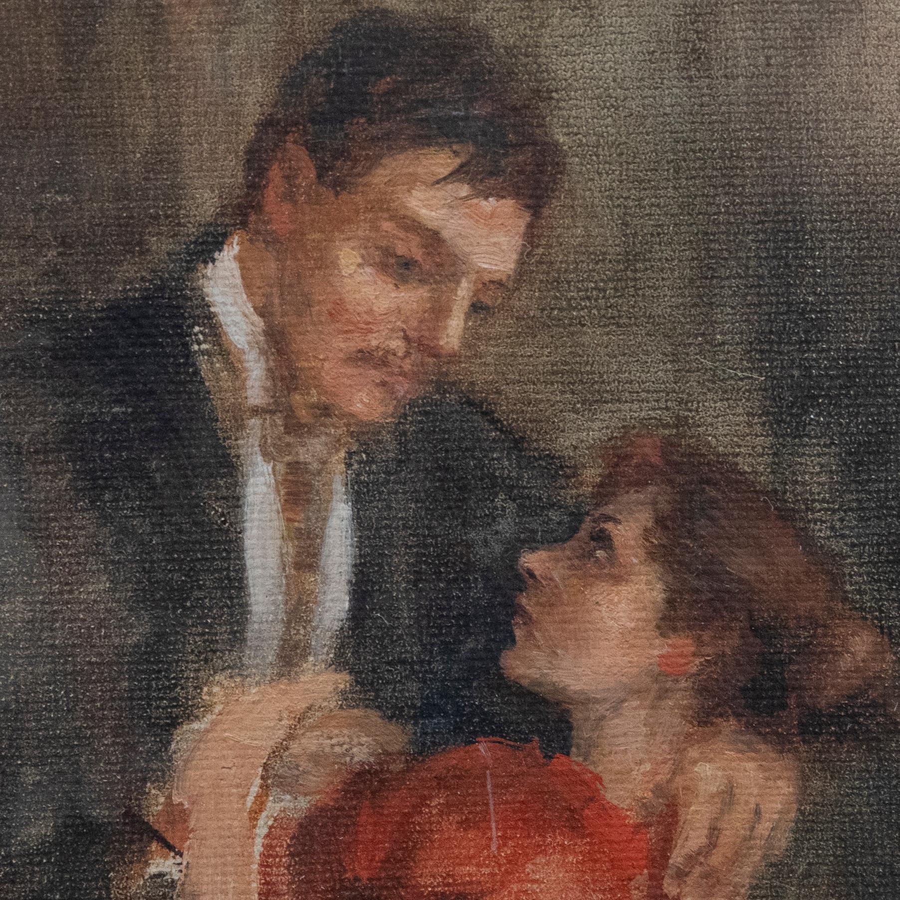 Early 20th Century Oil - An Embrace For Sale 1