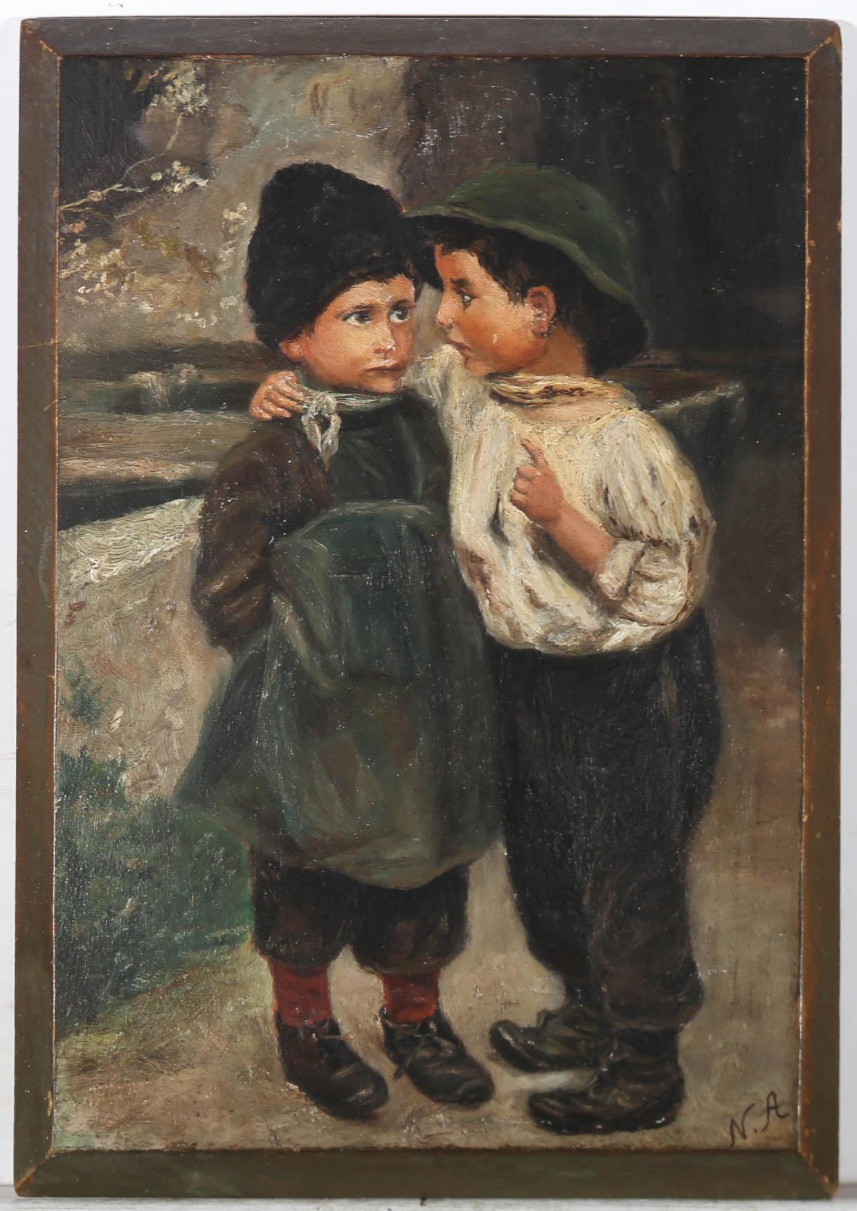 Early 20th Century Oil - An Important Discussion - Painting by Unknown