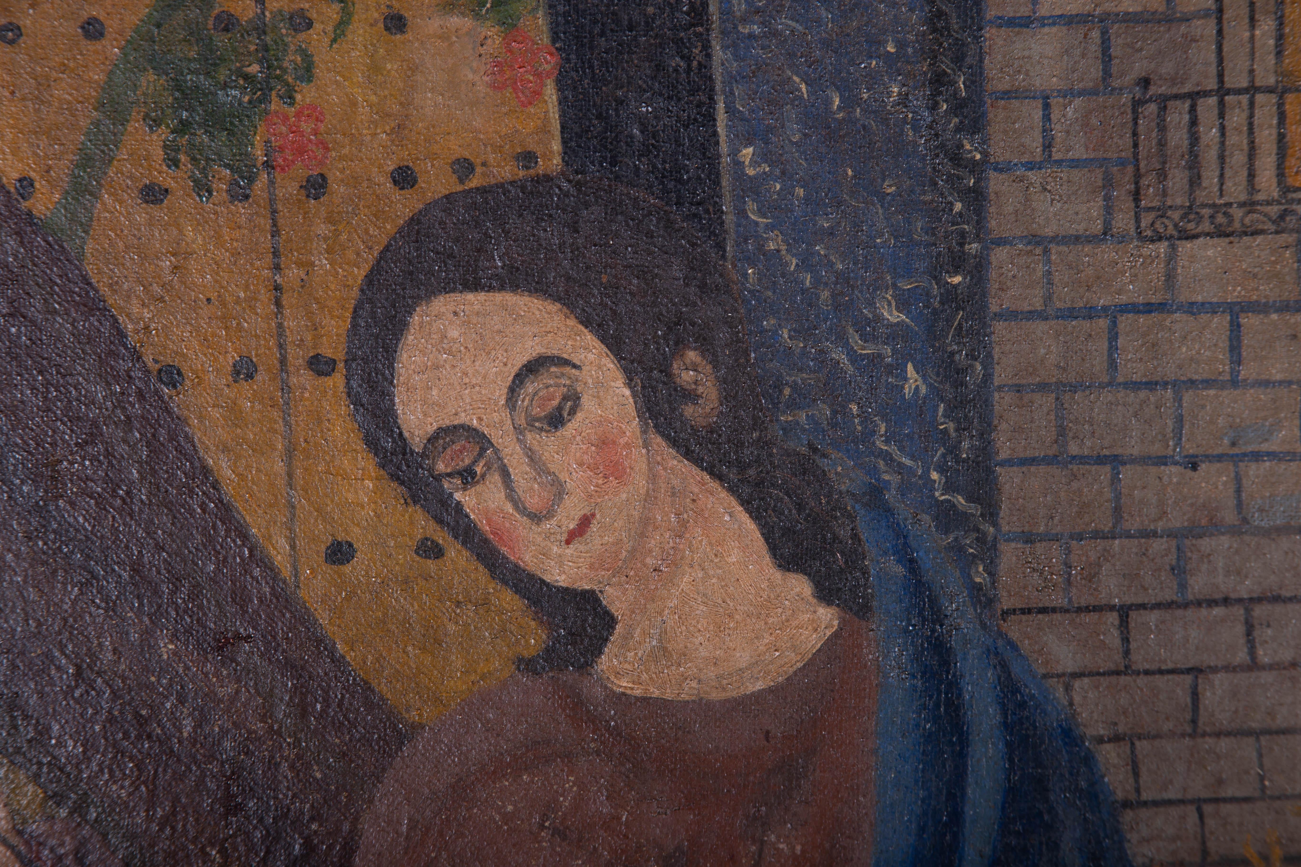 Early 20th Century Oil - Annunciation For Sale 2
