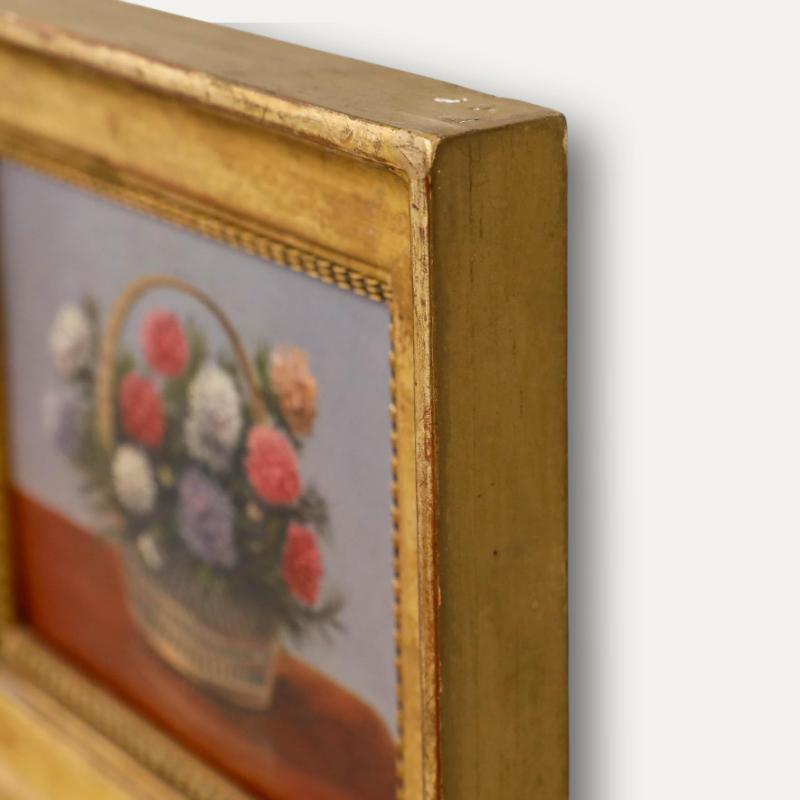 Huile sur toile du début du 20e siècle - Panier de chrysanthèmes en vente 1