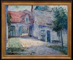 Early 20th Century Oil - Beguinage in Blue
