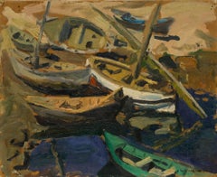 Early 20th Century Oil - Boats at Rest