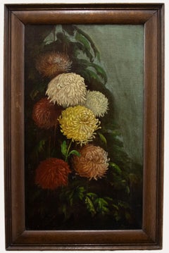 Vintage Early 20th Century Oil - Chrysanthemums