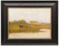 Öl des frühen 20. Jahrhunderts - Viehtreiber und Vieh