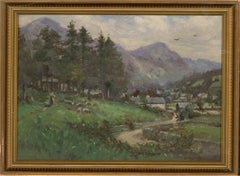 Early 20th Century Oil - Early Morning Over The Mountains