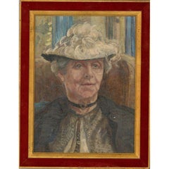 Olio dei primi del Novecento - Signora edoardiana