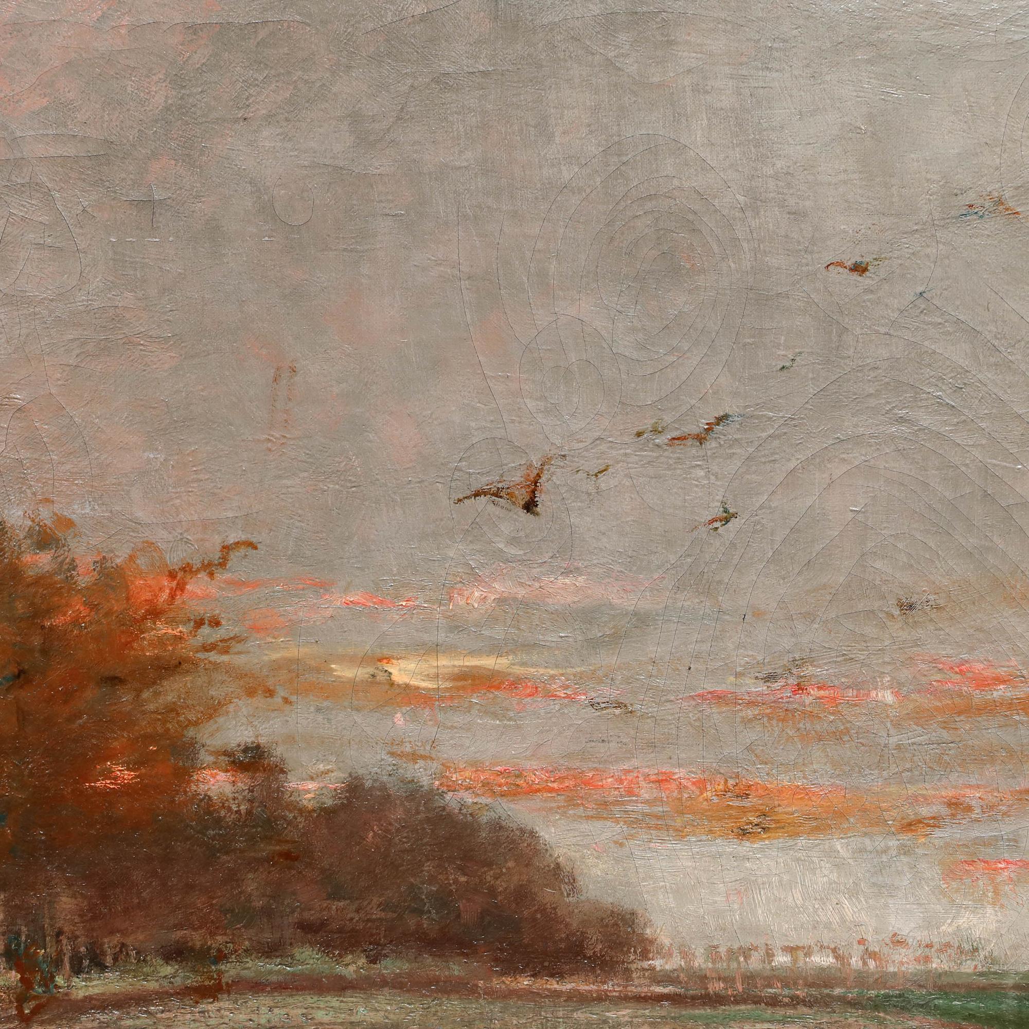 Olio dei primi del Novecento - Luce della sera in vendita 1