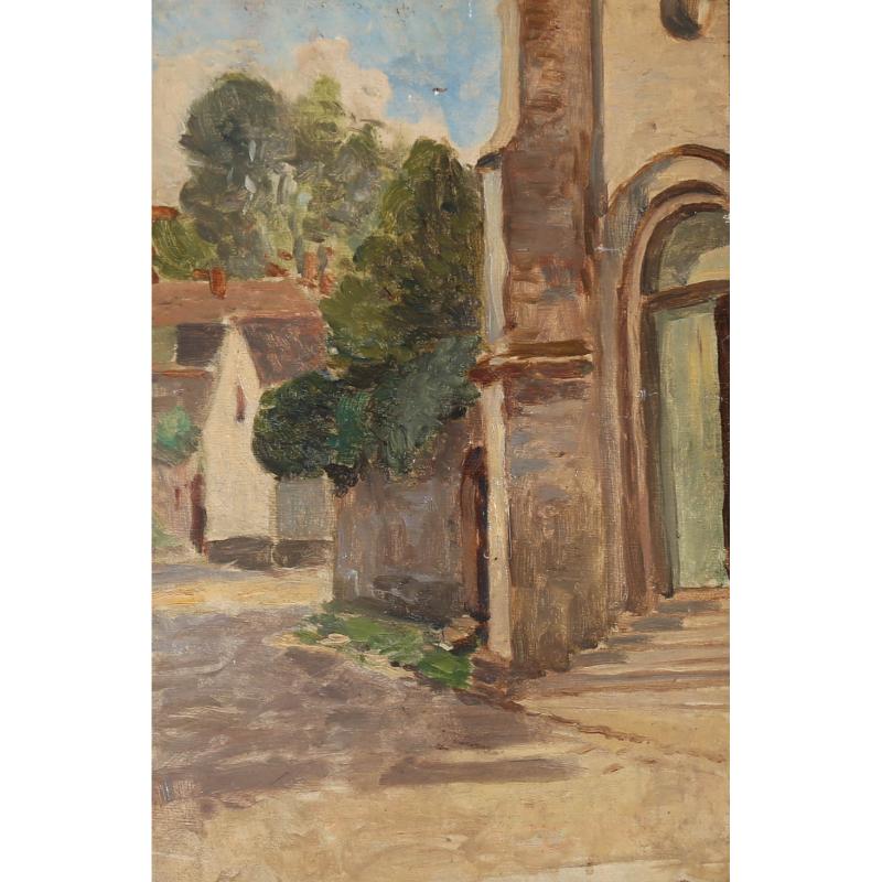 Frühes 20. Jahrhundert Öl - Französische Straßenszene – Painting von Unknown
