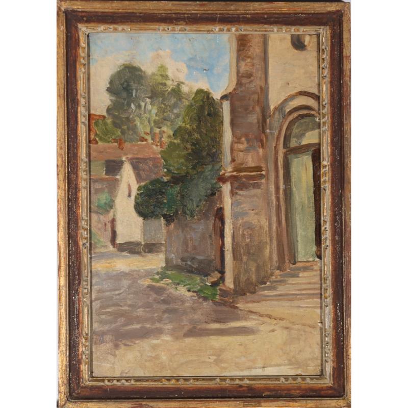 Frühes 20. Jahrhundert Öl - Französische Straßenszene