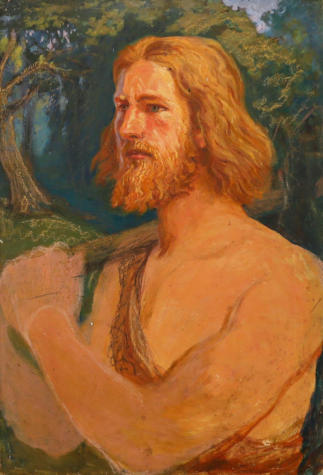 Huile du début du 20e siècle - Chasseur germanique - Painting de Unknown