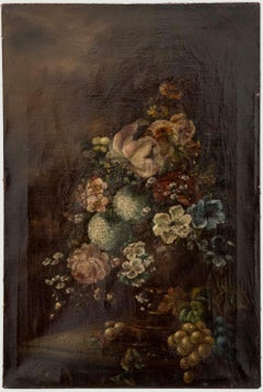 Early 20th Century Oil - Hydrangeas and Lilies