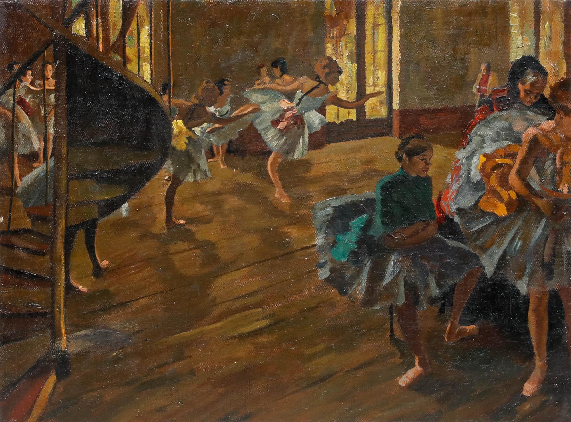 Öl aus dem frühen 20. Jahrhundert - Im Ballettstudio – Painting von Unknown
