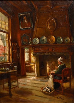 Early 20th Century Oil - Interior Scene