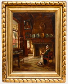 Early 20th Century Oil - Interior Scene
