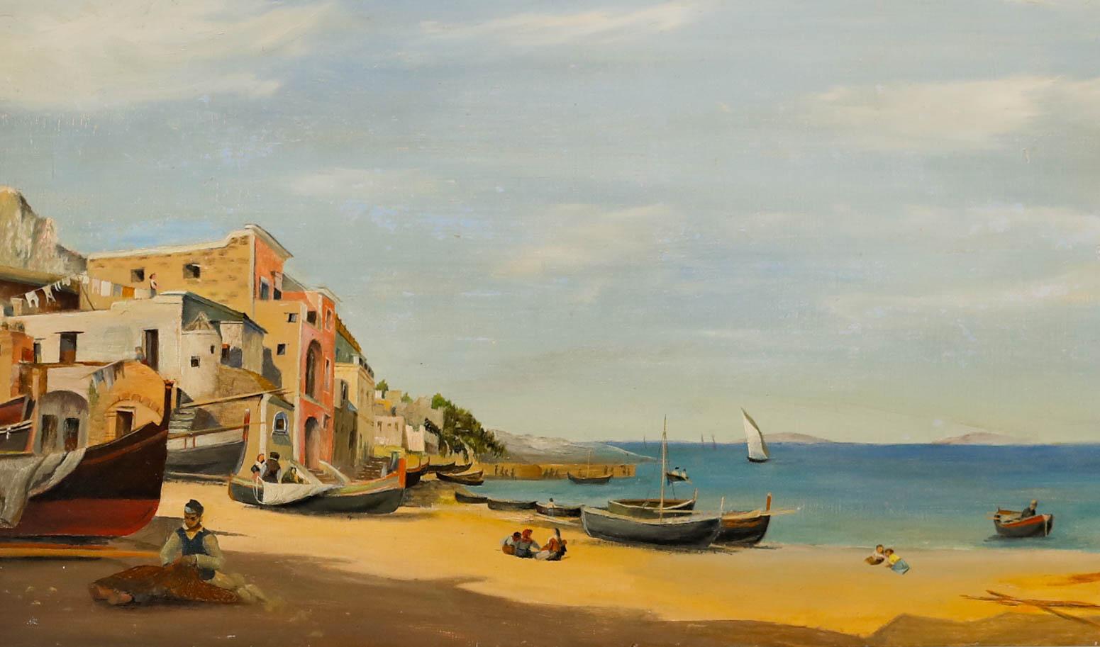 Olio dei primi del Novecento - Costa italiana - Painting di Unknown