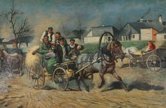 Early 20th Century Oil - Kicking Up Dust