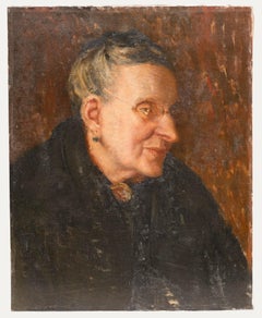 Olio dei primi del Novecento - Signora con occhiali