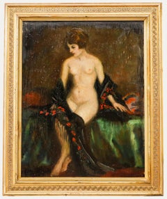 Early 20th Century Oil - Lady with Lace Shawl