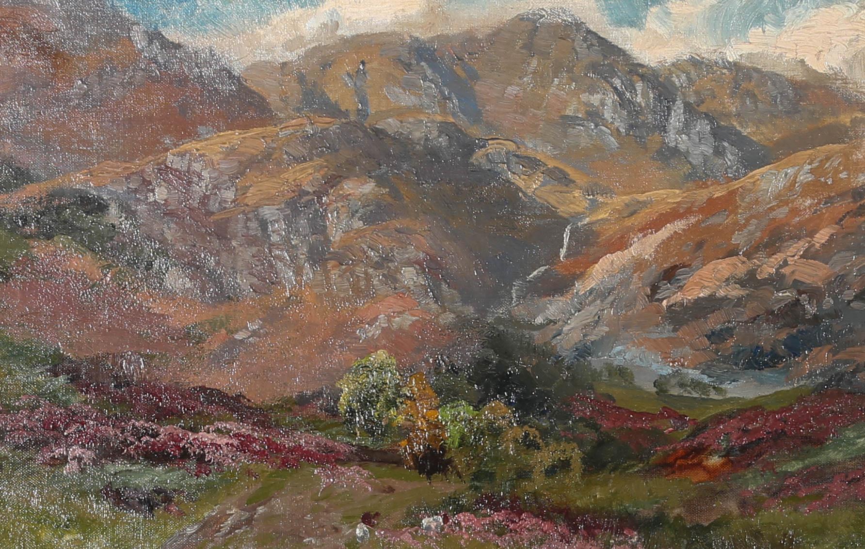 Early 20th Century Oil - Mountain Heather - Painting by Unknown