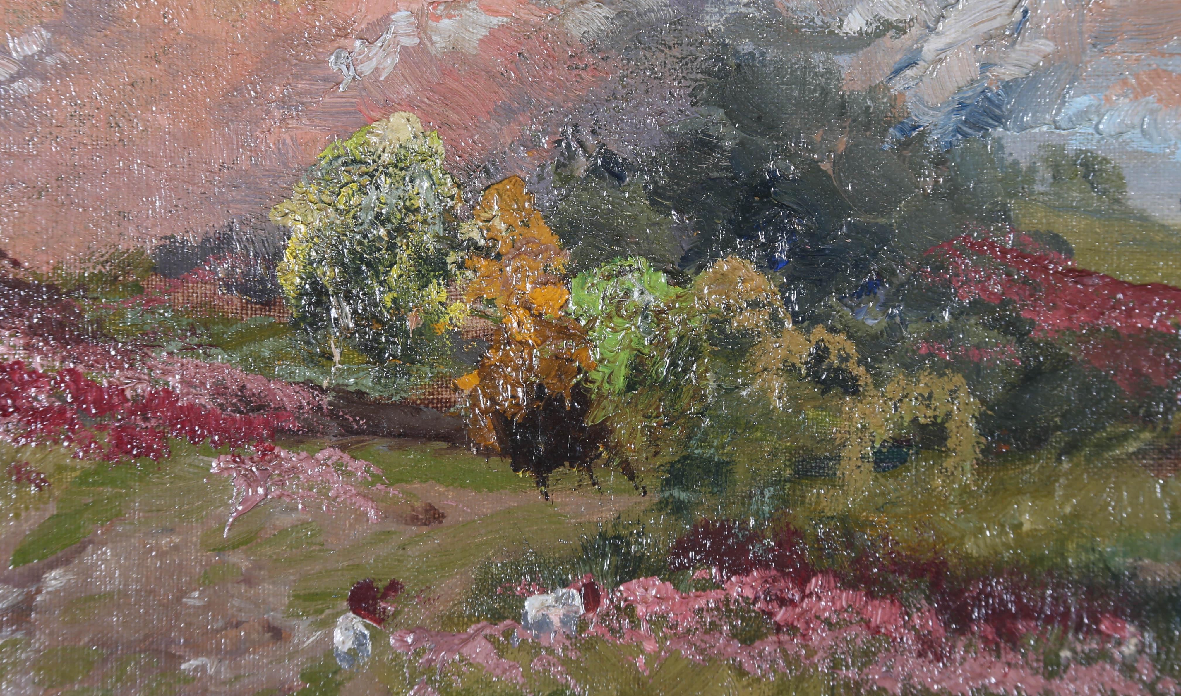 Early 20th Century Oil - Mountain Heather For Sale 1