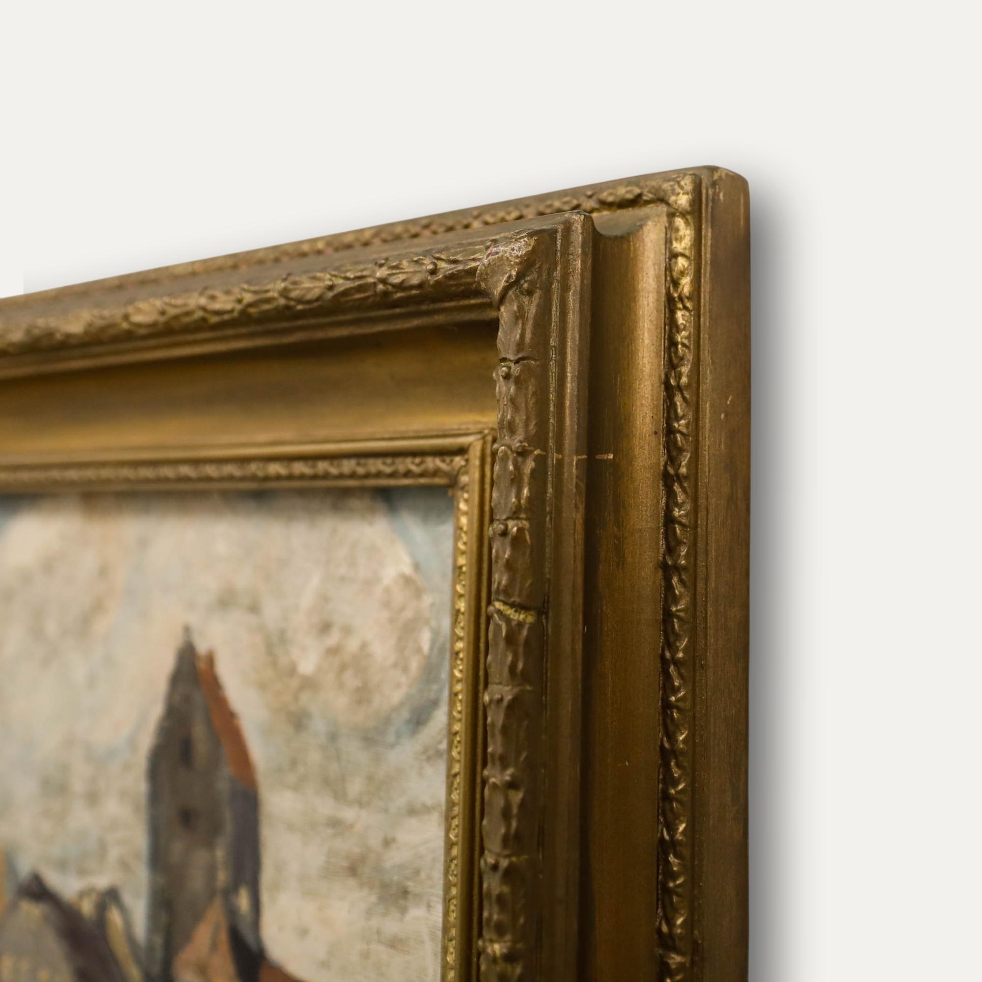 Öl aus dem frühen 20. Jahrhundert - Alte Townes-Brücke im Angebot 1