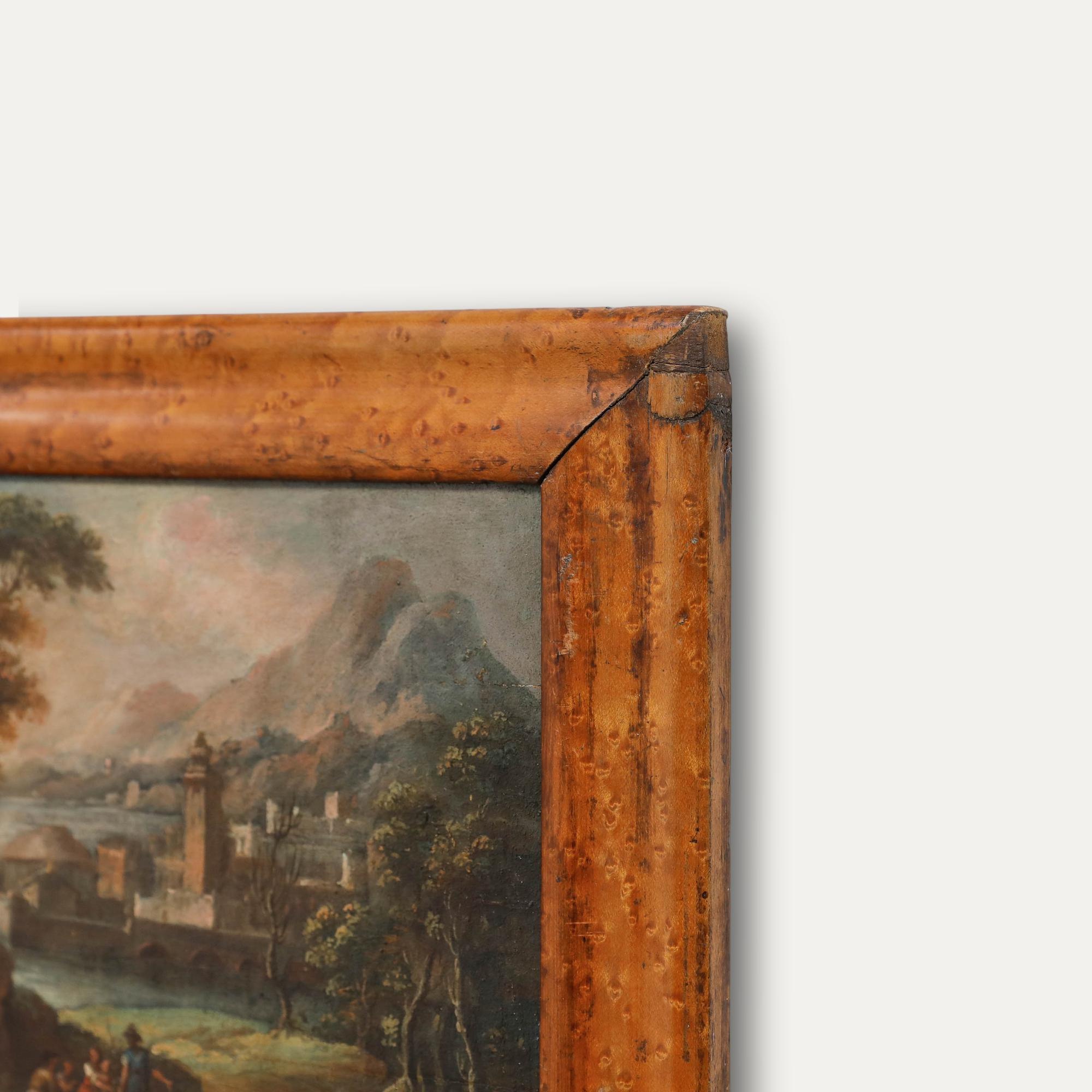 Early 20th Century Oil - Outskirts of the Coastal Town For Sale 1