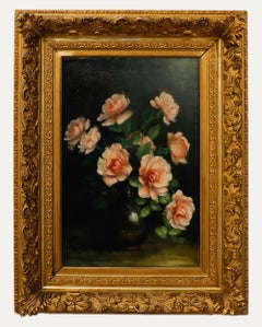 Ölgemälde des frühen 20. Jahrhunderts - Rosa Rosen