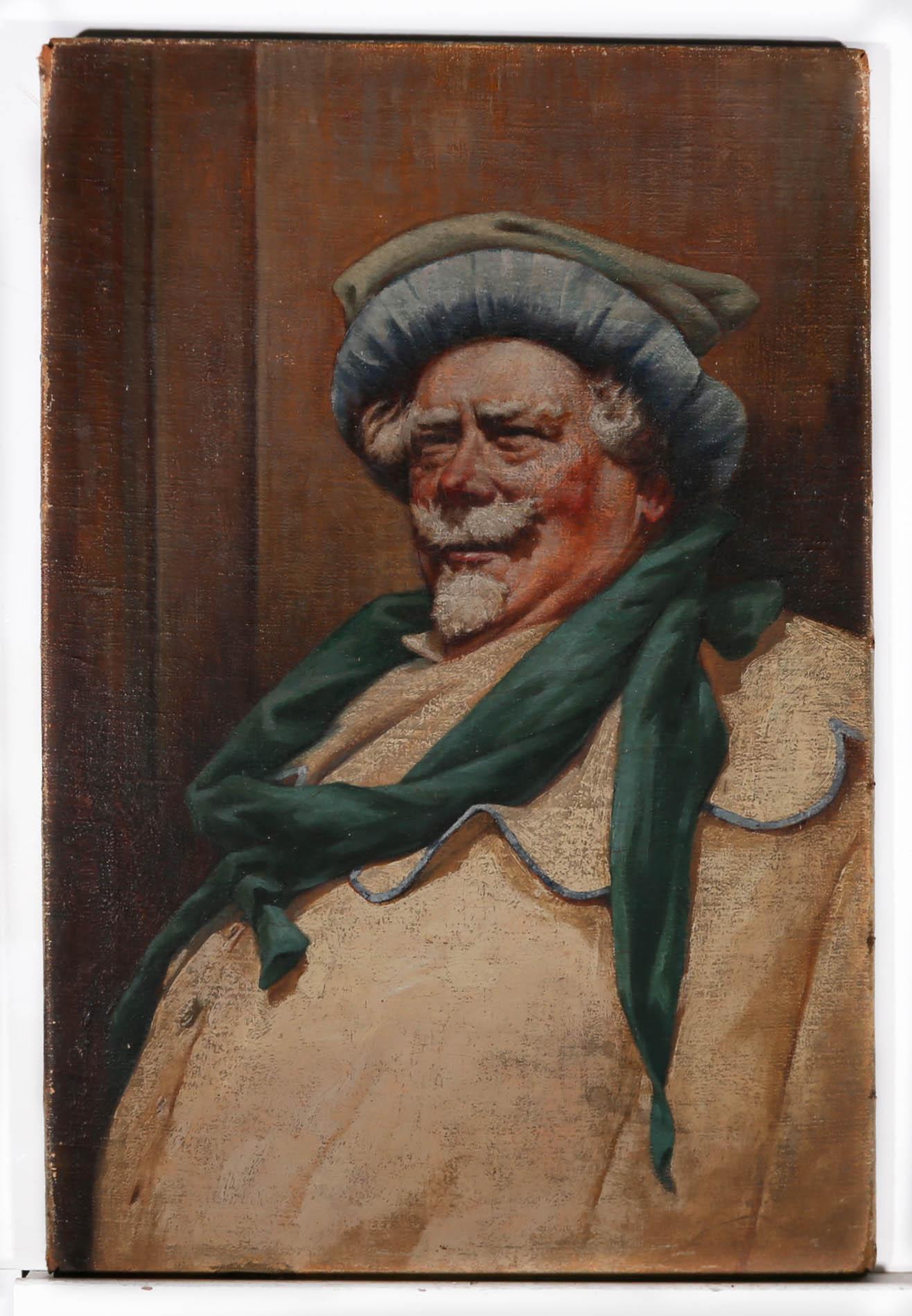 Huile du début du 20e siècle - Portrait d'un homme barbu - Painting de Unknown
