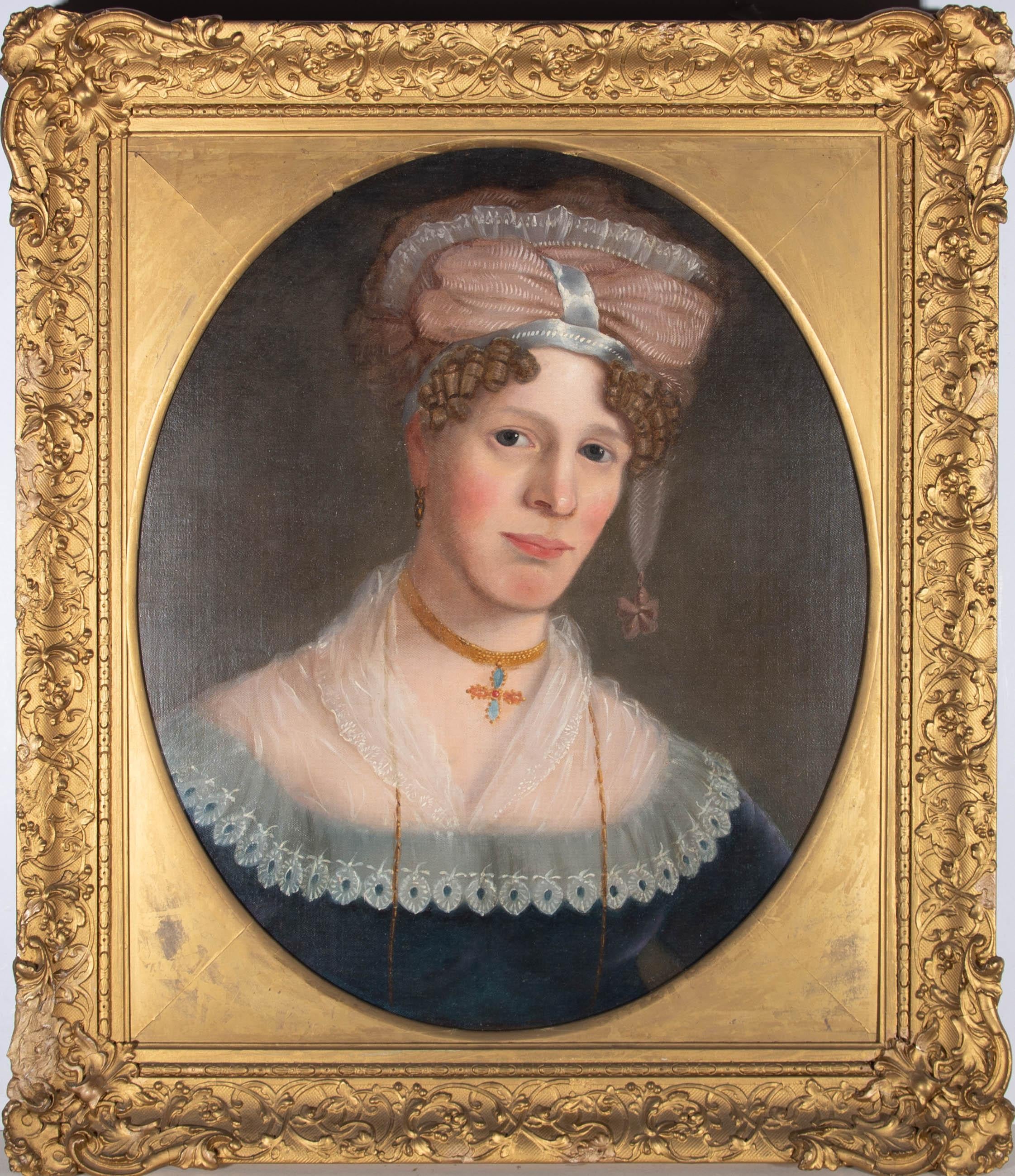 Unknown Portrait Painting - Early 20th Century Oil - Portrait of a Lady
