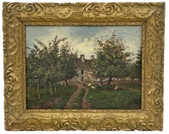 Antique Early 20th Century Oil - Provincial Farm