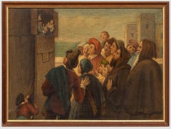 Vintage Early 20th Century Oil - Punch and Judy Show