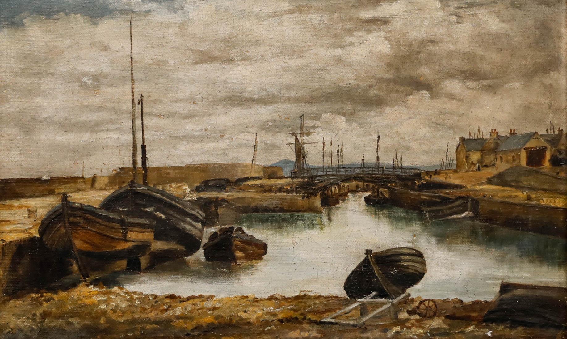 Ölgemälde des frühen 20. Jahrhunderts – Quiet Harbour – Painting von Unknown