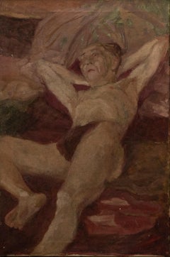 Early 20th Century Oil - Reclining Man