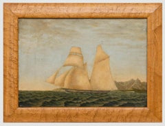 Early 20th Century Oil - Sailing Ship at Sea