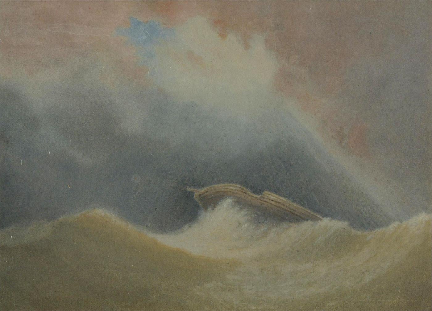 Olio dei primi del Novecento - Salvezza - Painting di Unknown